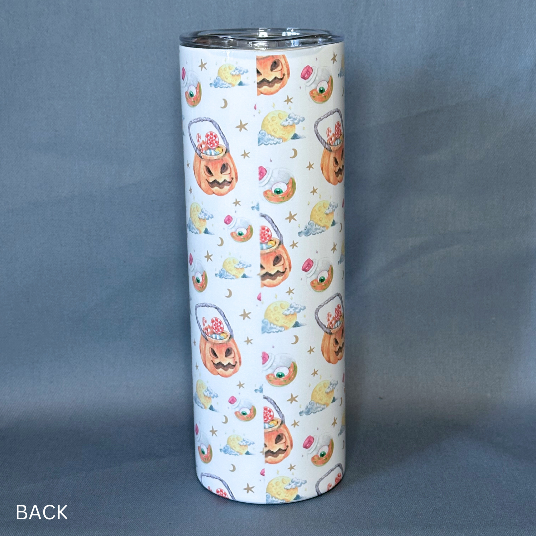 Trick or Treat Pumpkin - Metal Tumbler with lid (Insulated)