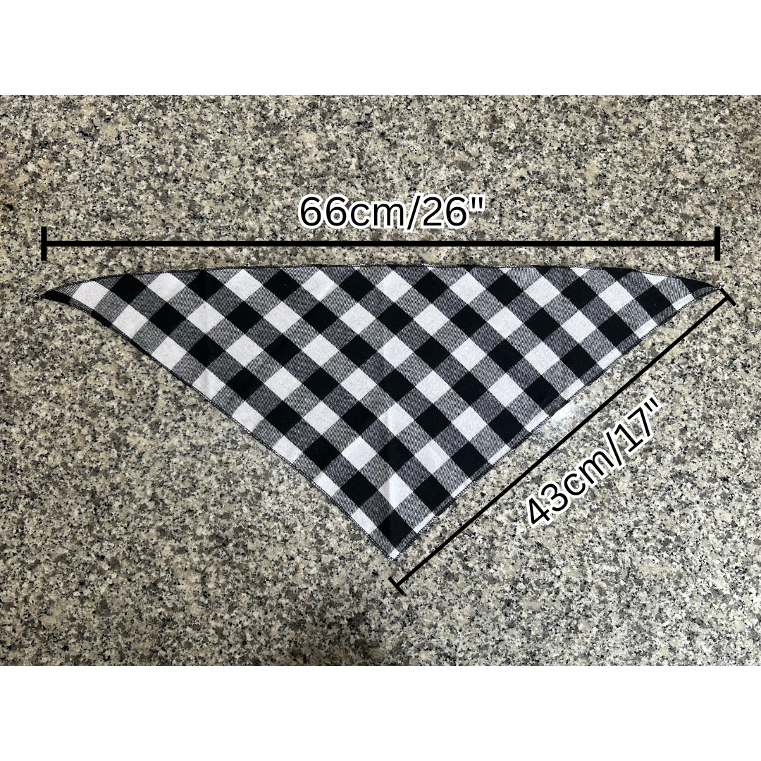Customisable Pet Bandana-Black & White