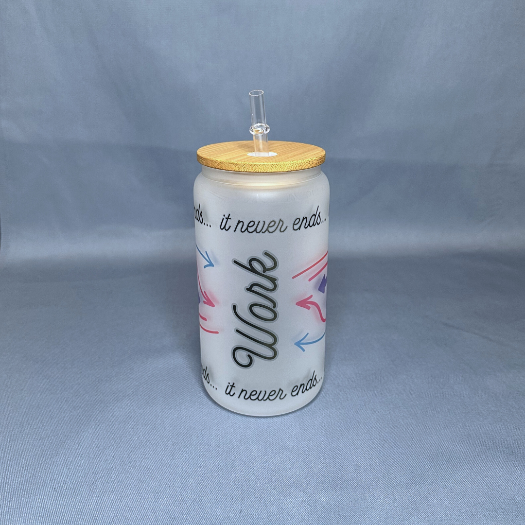 Home & Work Cycle - Glass Tumbler with Bamboo Lid