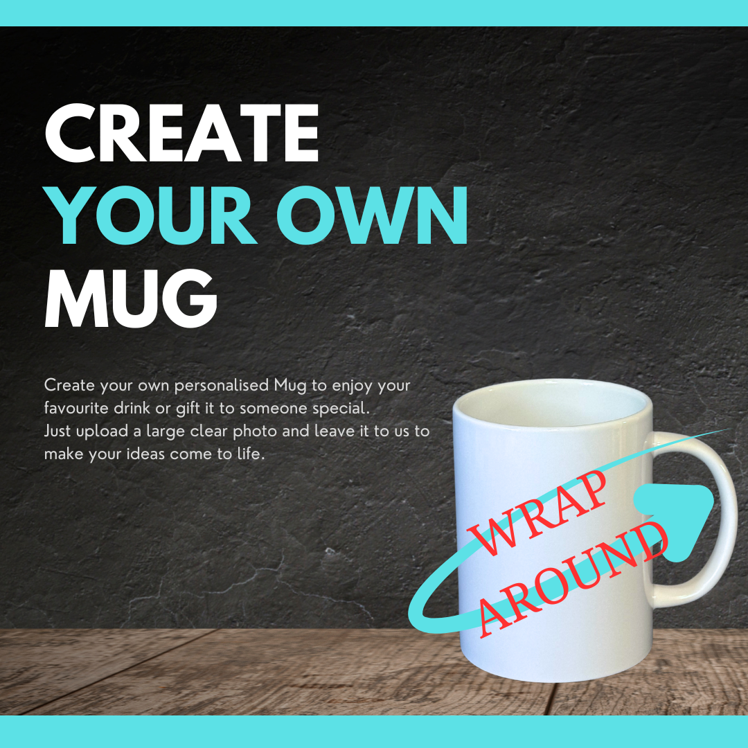 Customisable wrap around Mug - SINGLE PHOTO