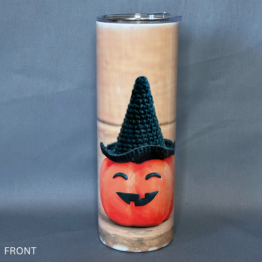 Crochet Pumpkin - Metal Tumbler with lid (Insulated)