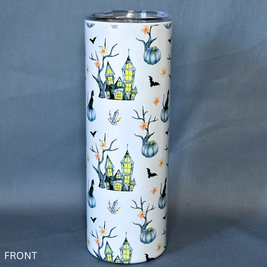 Haunted House - Metal Tumbler with lid (Insulated)