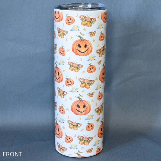 Pumpkin Moth - Metal Tumbler with lid (Insulated)