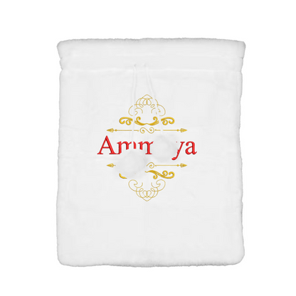 Custom Name Christmas sack-Fluffy White