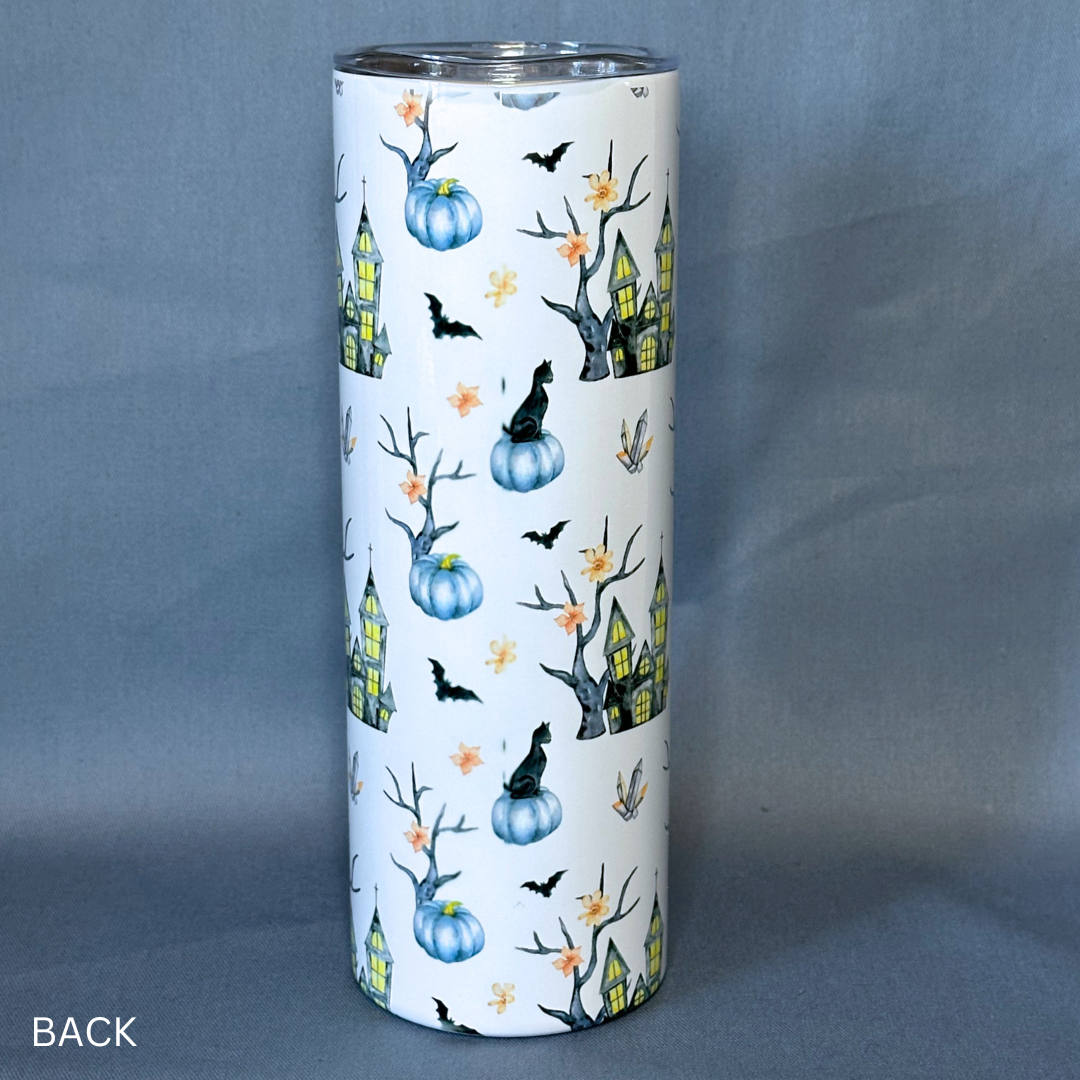 Haunted House - Metal Tumbler with lid (Insulated)