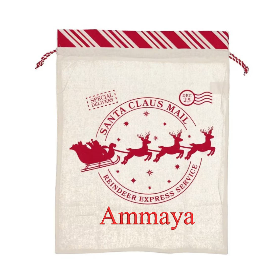 Custom Name Christmas sack-Reindeer