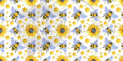 Sunny Bee - Glass Tumbler with Bamboo Lid
