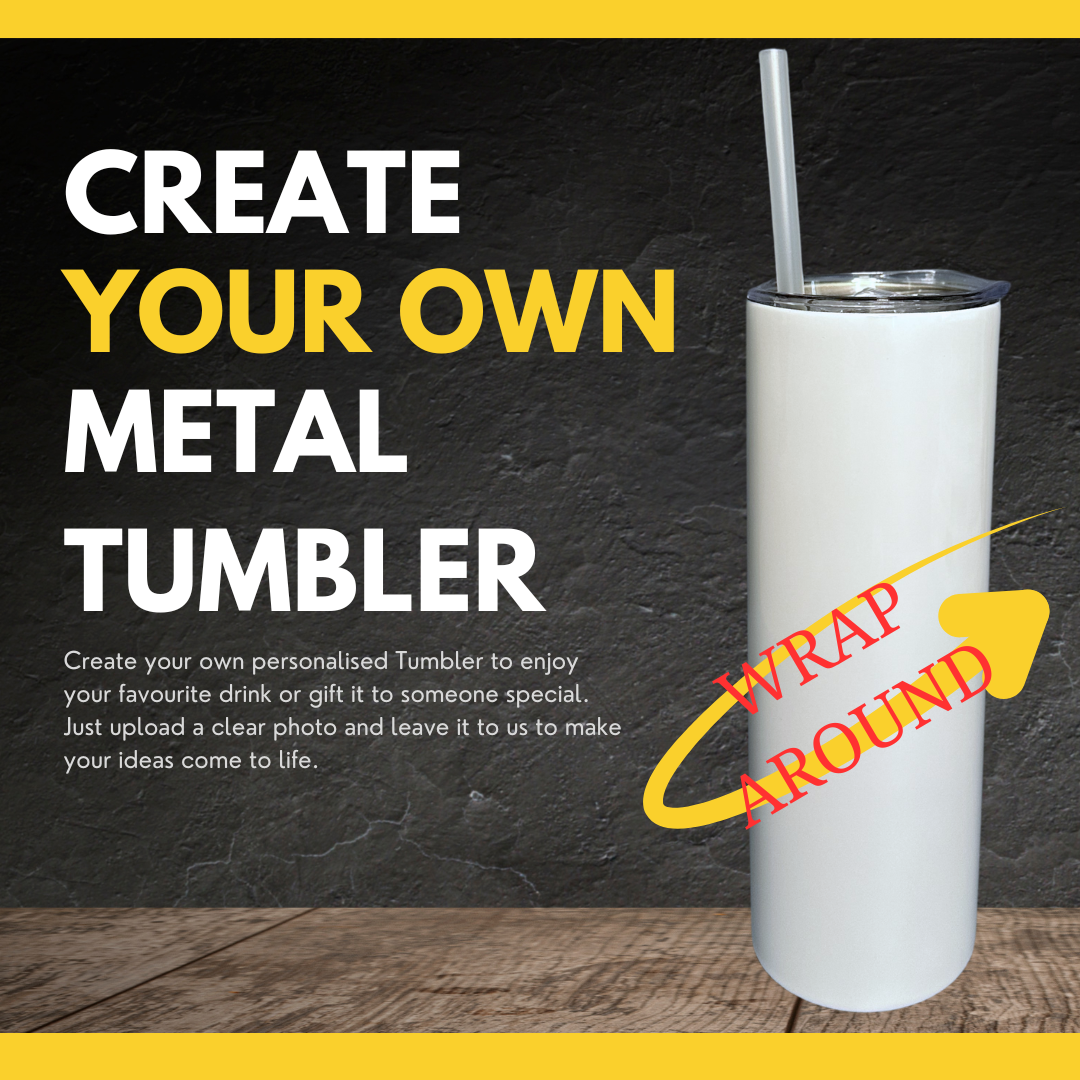 Customisable wrap around Metal Tumbler-SINGLE PHOTO