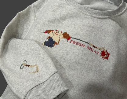 Hook crewneck with sleeve detail