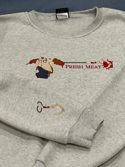 Hook crewneck with sleeve detail