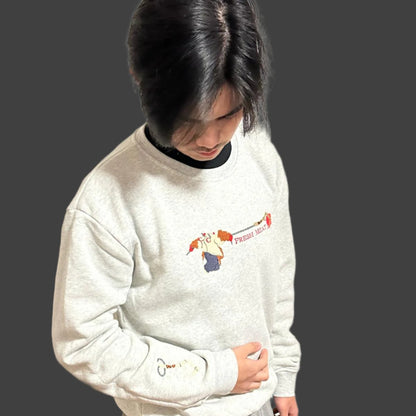 Hook crewneck with sleeve detail