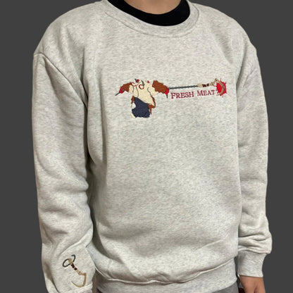 Hook crewneck with sleeve detail